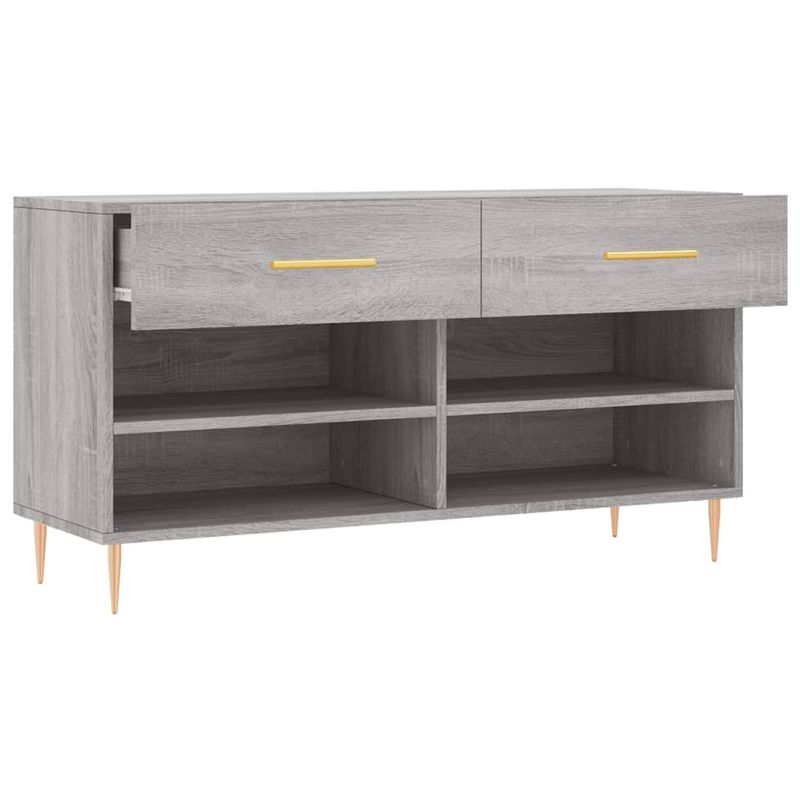 Casa si Gradina - Mobilier - Organizare si depozitare - Organizator incaltaminte - Banca de pantofi, gri sonoma, 102x35x55 cm, lemn prelucrat - Infinity.ro