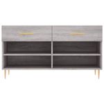 Casa si Gradina - Mobilier - Organizare si depozitare - Organizator incaltaminte - Banca de pantofi, gri sonoma, 102x35x55 cm, lemn prelucrat - Infinity.ro