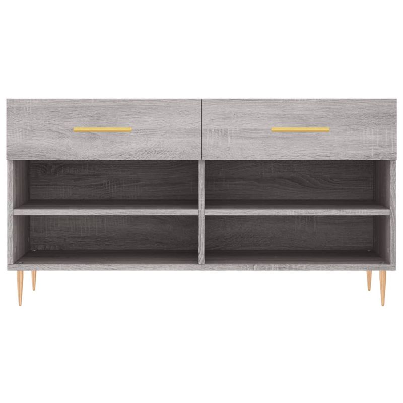 Casa si Gradina - Mobilier - Organizare si depozitare - Organizator incaltaminte - Banca de pantofi, gri sonoma, 102x35x55 cm, lemn prelucrat - Infinity.ro