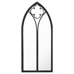 Casa si Gradina - Decoratiuni - Oglinzi - Oglinda de gradina, negru, 100x45 cm, fier, uz exterior - Infinity.ro