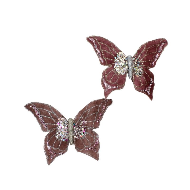 Casa si Gradina - Decoratiuni - Decoratiuni de sezon - Set fluturi decorativi cu clips roz-violet - Infinity.ro
