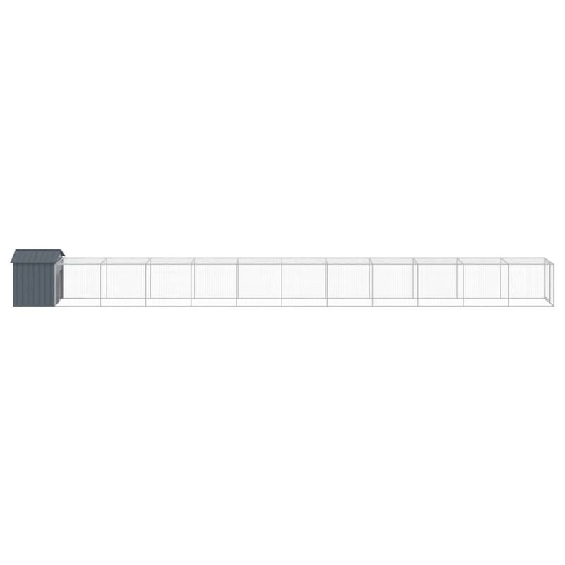 Petshop - Accesorii petshop - Culcusuri si custi - Custi interior si exterior - Cotet de pui cu incinta antracit 117x1221x123cm otel galvanizat - Infinity.ro
