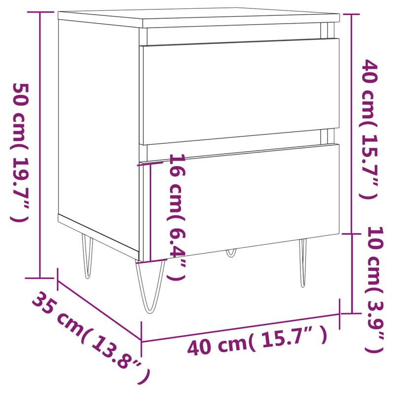 Casa si Gradina - Mobilier - Comode si corpuri - Noptiere - Noptiera, stejar sonoma, 40x35x50 cm, lemn compozit - Infinity.ro