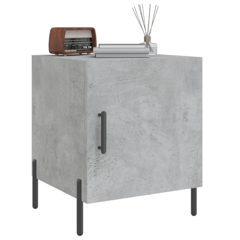 Casa si Gradina - Mobilier - Comode si corpuri - Noptiere - Noptiera, gri beton, 40x40x50 cm, lemn compozit - Infinity.ro