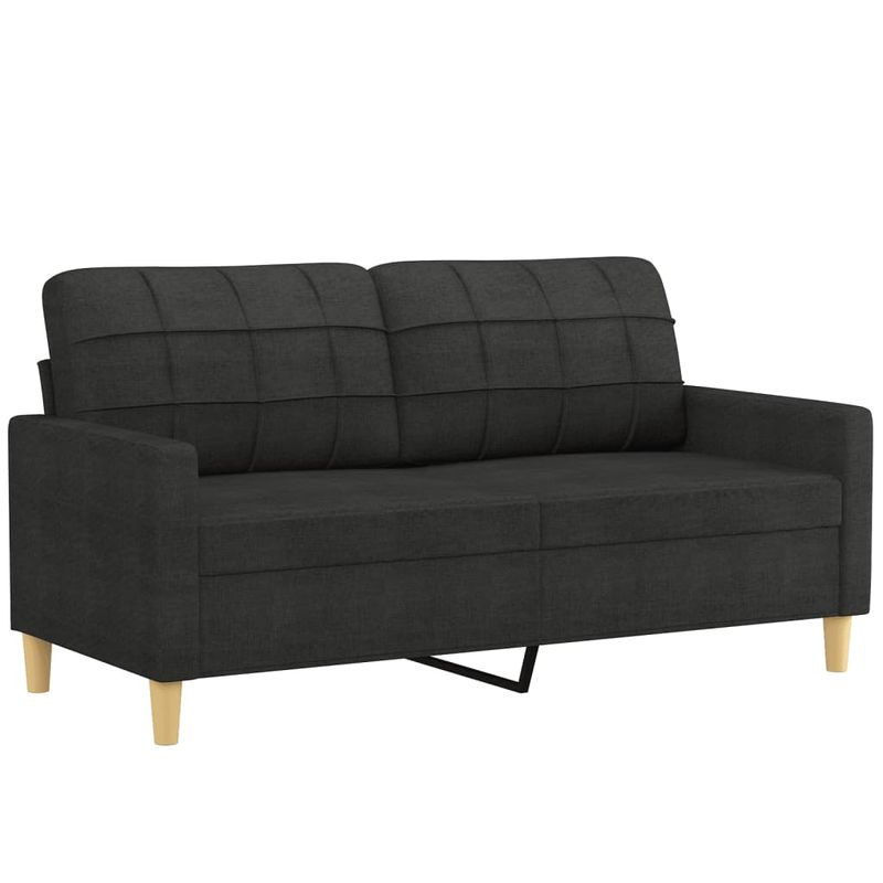 Casa si Gradina - Mobilier - Seturi de mobilier - Seturi living - Set de canapele cu perne, 3 piese, negru, textil - Infinity.ro