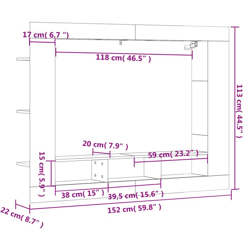 Casa si Gradina - Mobilier - Comode si corpuri - Comode - Comoda TV, stejar sonoma, 152x22x113 cm, lemn compozit - Infinity.ro