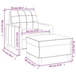 Casa si Gradina - Mobilier - Scaune si fotolii - Fotolii - Fotoliu canapea cu taburet, gri deschis, 60 cm, textil - Infinity.ro