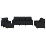 Casa si Gradina - Mobilier - Seturi de mobilier - Seturi living - Set de canapele cu perne, 4 piese, negru, material textil - Infinity.ro