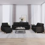 Casa si Gradina - Mobilier - Seturi de mobilier - Seturi living - Set de canapele cu perne, 4 piese, negru, material textil - Infinity.ro