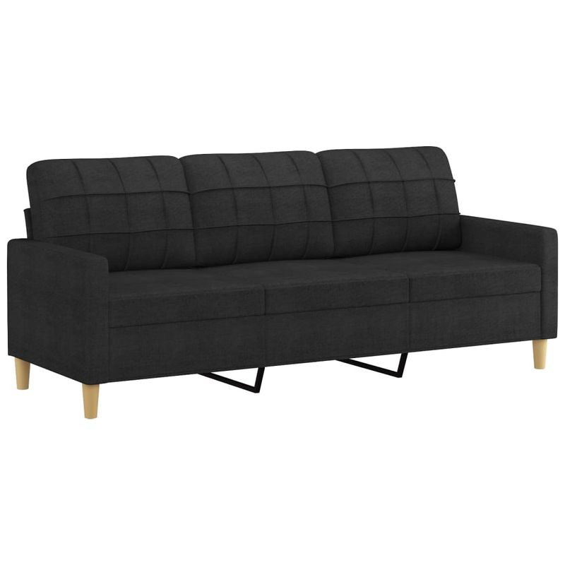 Casa si Gradina - Mobilier - Seturi de mobilier - Seturi living - Set de canapele cu perne, 4 piese, negru, material textil - Infinity.ro