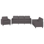 Casa si Gradina - Mobilier - Seturi de mobilier - Seturi living - Set de canapele cu perne, 3 piese, gri, piele ecologica - Infinity.ro