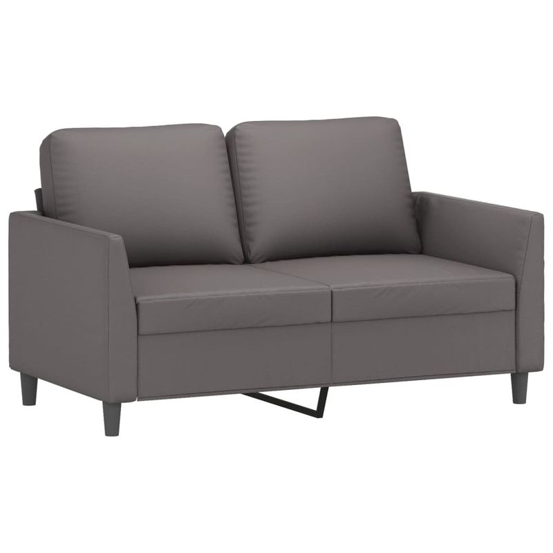 Casa si Gradina - Mobilier - Seturi de mobilier - Seturi living - Set de canapele cu perne, 3 piese, gri, piele ecologica - Infinity.ro