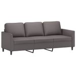 Casa si Gradina - Mobilier - Seturi de mobilier - Seturi living - Set de canapele cu perne, 3 piese, gri, piele ecologica - Infinity.ro