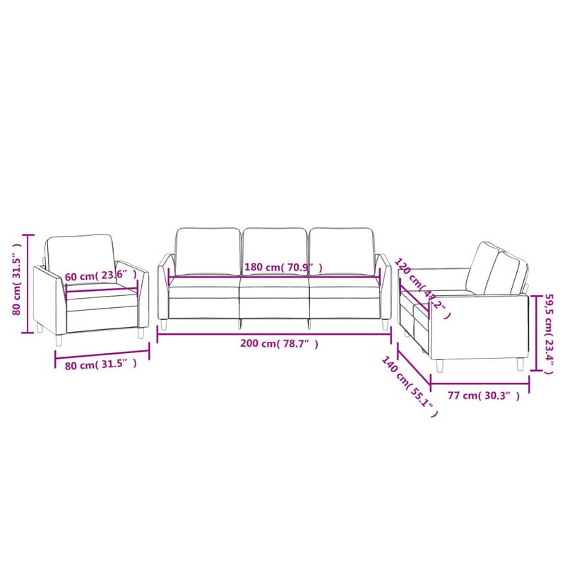 Casa si Gradina - Mobilier - Seturi de mobilier - Seturi living - Set de canapele cu perne, 3 piese, gri, piele ecologica - Infinity.ro