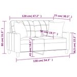 Casa si Gradina - Mobilier - Canapele si coltare - Canapele - Canapea cu 2 locuri cu pernute, cappuccino, 120 cm, piele eco. - Infinity.ro