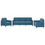 Casa si Gradina - Mobilier - Seturi de mobilier - Seturi living - Set de canapele, 3 piese, albastru, catifea - Infinity.ro