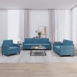 Casa si Gradina - Mobilier - Seturi de mobilier - Seturi living - Set de canapele, 3 piese, albastru, catifea - Infinity.ro