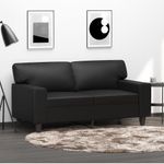 Casa si Gradina - Mobilier - Canapele si coltare - Canapele - Canapea cu 2 locuri, negru, 120 cm, piele ecologica - Infinity.ro