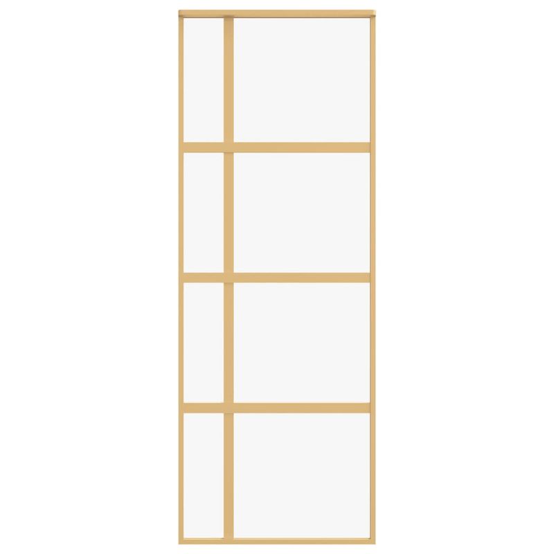 Casa si Gradina - Constructii - Usi interior, exterior si garaj - Usi garaj - Usa glisanta auriu 76x205 cm sticla ESG transparenta/aluminiu - Infinity.ro