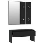 Casa si Gradina - Mobilier - Organizare si depozitare - Bancute - Set de mobilier pentru hol, negru, lemn prelucrat - Infinity.ro