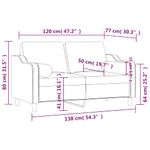 Casa si Gradina - Mobilier - Canapele si coltare - Canapele - Canapea cu 2 locuri cu pernute, galben deschis, 120 cm, textil - Infinity.ro