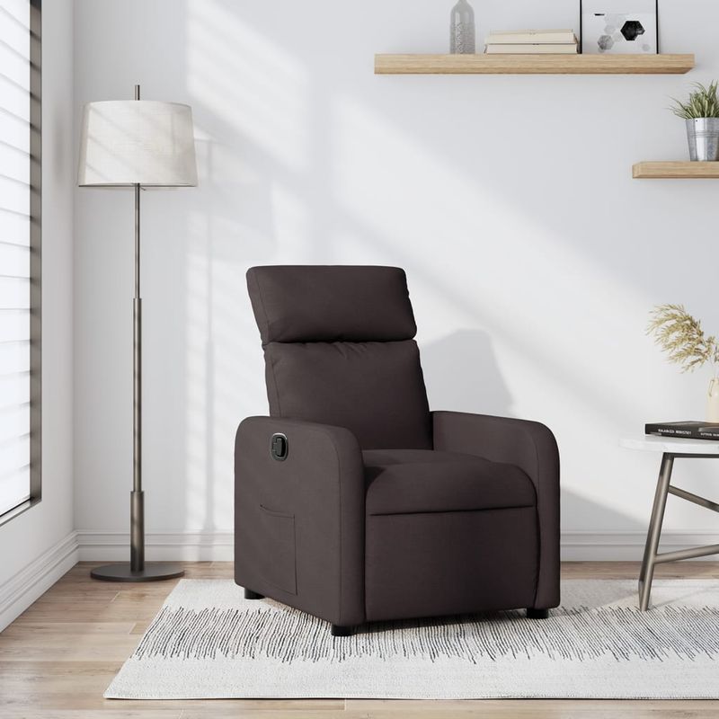 Casa si Gradina - Mobilier - Scaune si fotolii - Fotolii - Fotoliu rabatabil, maro inchis, material textil - Infinity.ro