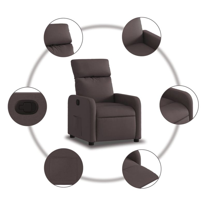 Casa si Gradina - Mobilier - Scaune si fotolii - Fotolii - Fotoliu rabatabil, maro inchis, material textil - Infinity.ro