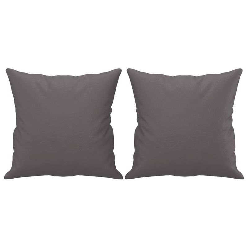 Casa si Gradina - Mobilier - Canapele si coltare - Canapele - Canapea cu 2 locuri cu pernute, gri, 140 cm, piele ecologica - Infinity.ro