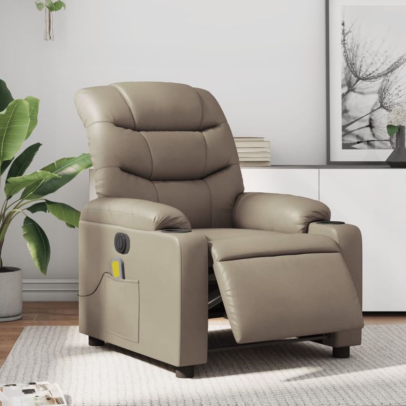 Ingrijire personala si Cosmetice - Sanatate si wellness - Articole wellness - Fotolii de masaj - Fotoliu electric masaj rabatabil, cappuccino, piele ecologica - Infinity.ro