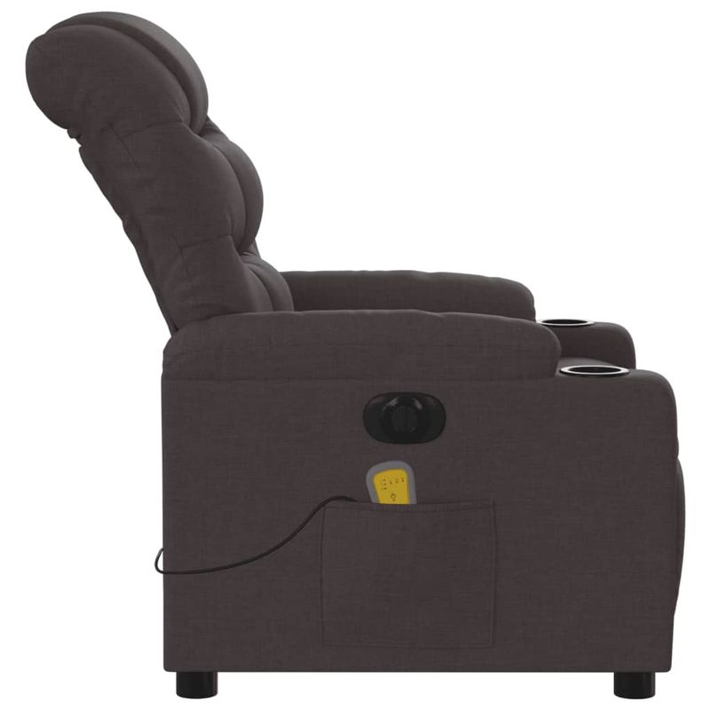 Ingrijire personala si Cosmetice - Sanatate si wellness - Articole wellness - Fotolii de masaj - Fotoliu electric de masaj rabatabil, maro inchis, textil - Infinity.ro