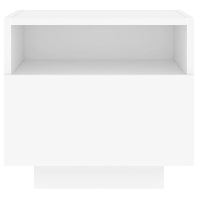 Casa si Gradina - Mobilier - Comode si corpuri - Noptiere - Noptiere cu lumini LED, 2 buc., alb, 40x39x37 cm - Infinity.ro