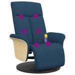 Ingrijire personala si Cosmetice - Sanatate si wellness - Articole wellness - Fotolii de masaj - Fotoliu de masaj rabatabil cu suport picioare, albastru, textil - Infinity.ro