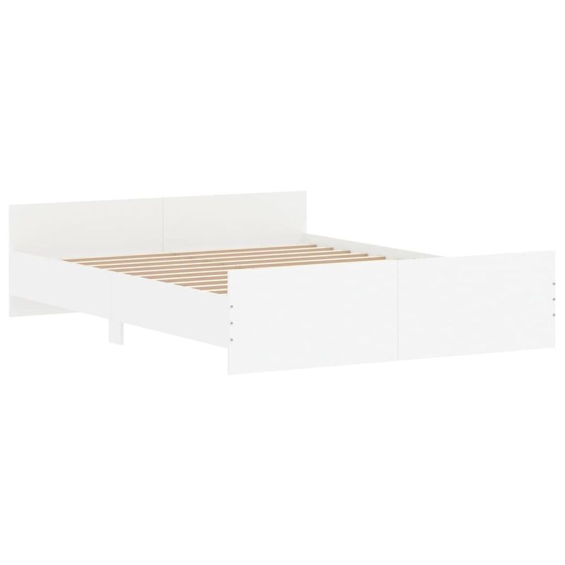 Casa si Gradina - Mobilier - Paturi si accesorii - Paturi - Cadru de pat cu tablie la cap si picioare, alb, 140x200 cm - Infinity.ro