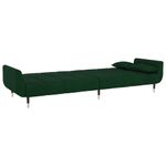 Casa si Gradina - Mobilier - Canapele si coltare - Canapele - Canapea extensibila cu 2 locuri, 2 perne, verde inchis, catifea - Infinity.ro
