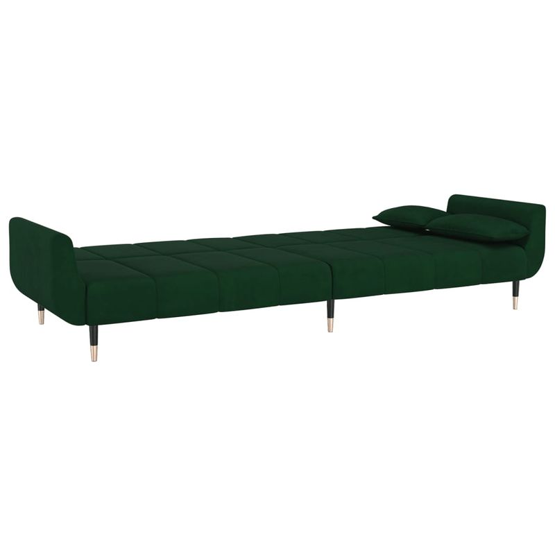 Casa si Gradina - Mobilier - Canapele si coltare - Canapele - Canapea extensibila cu 2 locuri, 2 perne, verde inchis, catifea - Infinity.ro