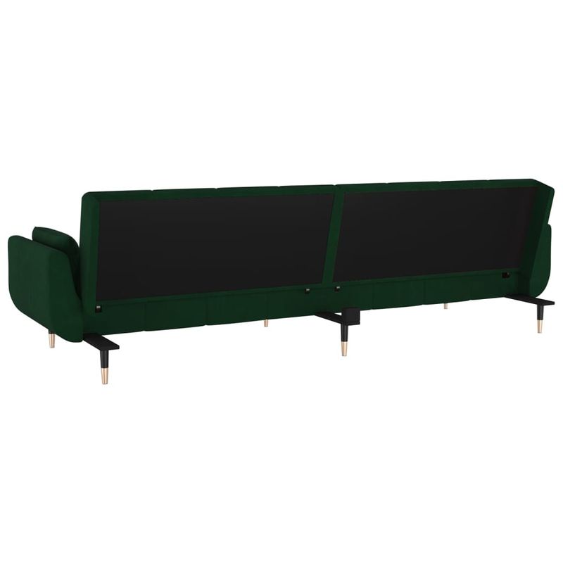 Casa si Gradina - Mobilier - Canapele si coltare - Canapele - Canapea extensibila cu 2 locuri, 2 perne, verde inchis, catifea - Infinity.ro