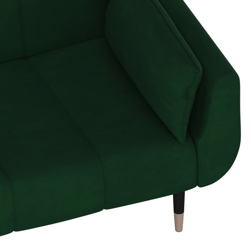 Casa si Gradina - Mobilier - Canapele si coltare - Canapele - Canapea extensibila cu 2 locuri, 2 perne, verde inchis, catifea - Infinity.ro