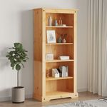 Casa si Gradina - Mobilier - Biblioteci si rafturi - Biblioteci - Biblioteca 5 rafturi, 81x40x170 cm, pin mexican, stil Corona - Infinity.ro