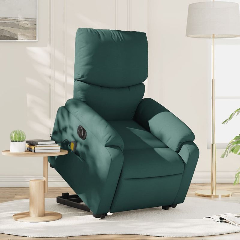 Ingrijire personala si Cosmetice - Sanatate si wellness - Articole wellness - Fotolii de masaj - Fotoliu electric masaj rabatabil / ridicare verde inchis textil - Infinity.ro