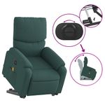 Ingrijire personala si Cosmetice - Sanatate si wellness - Articole wellness - Fotolii de masaj - Fotoliu electric masaj rabatabil / ridicare verde inchis textil - Infinity.ro