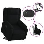 Casa si Gradina - Mobilier - Scaune si fotolii - Fotolii - Fotoliu electric rabatabil cu ridicare, negru, textil - Infinity.ro