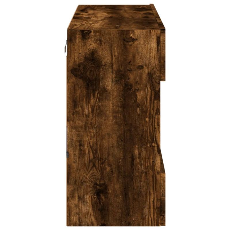 Casa si Gradina - Mobilier - Comode si corpuri - Comode - Comoda TV de perete cu LED, stejar fumuriu, 78,5x30x60,5 cm - Infinity.ro