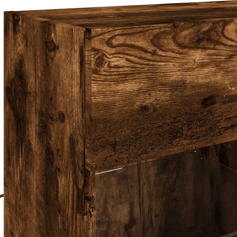 Casa si Gradina - Mobilier - Comode si corpuri - Comode - Comoda TV de perete cu LED, stejar fumuriu, 78,5x30x60,5 cm - Infinity.ro