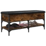 Casa si Gradina - Mobilier - Organizare si depozitare - Bancute - Banca de pantofi, stejar fumuriu, 102x42x45 cm, lemn prelucrat - Infinity.ro