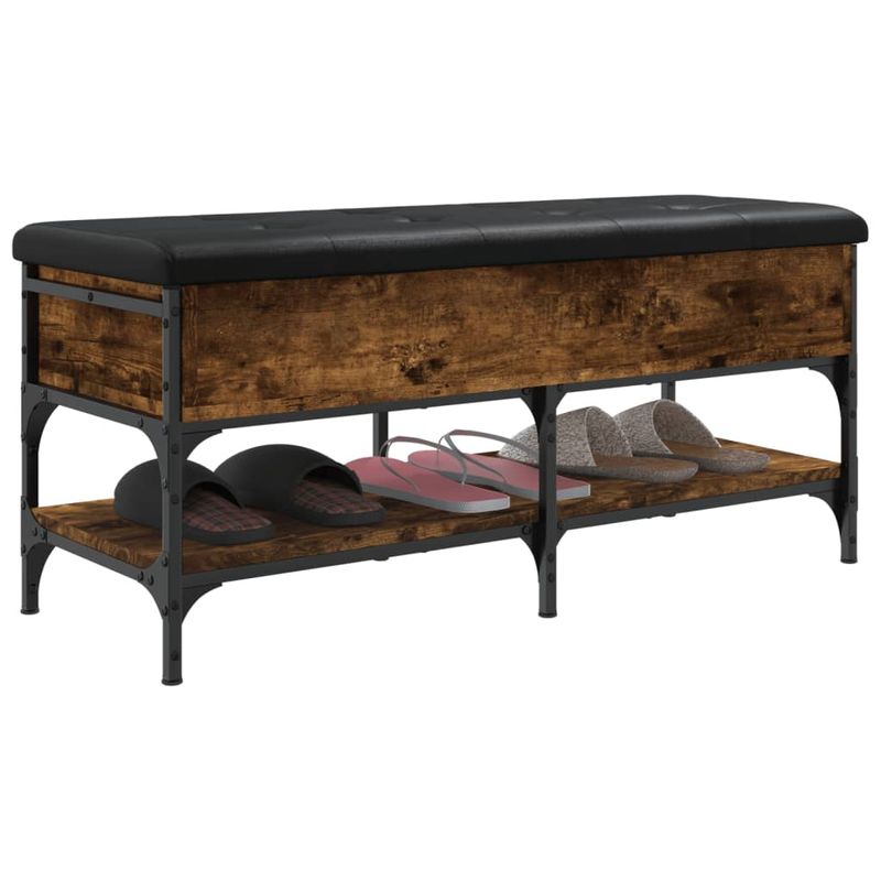 Casa si Gradina - Mobilier - Organizare si depozitare - Bancute - Banca de pantofi, stejar fumuriu, 102x42x45 cm, lemn prelucrat - Infinity.ro