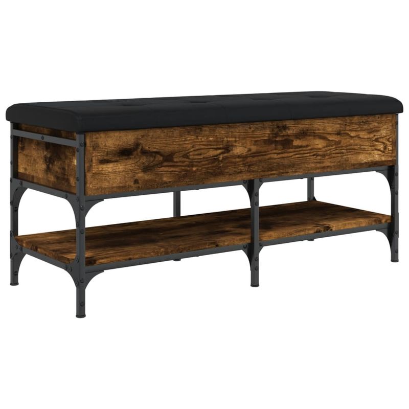 Casa si Gradina - Mobilier - Organizare si depozitare - Bancute - Banca de pantofi, stejar fumuriu, 102x42x45 cm, lemn prelucrat - Infinity.ro