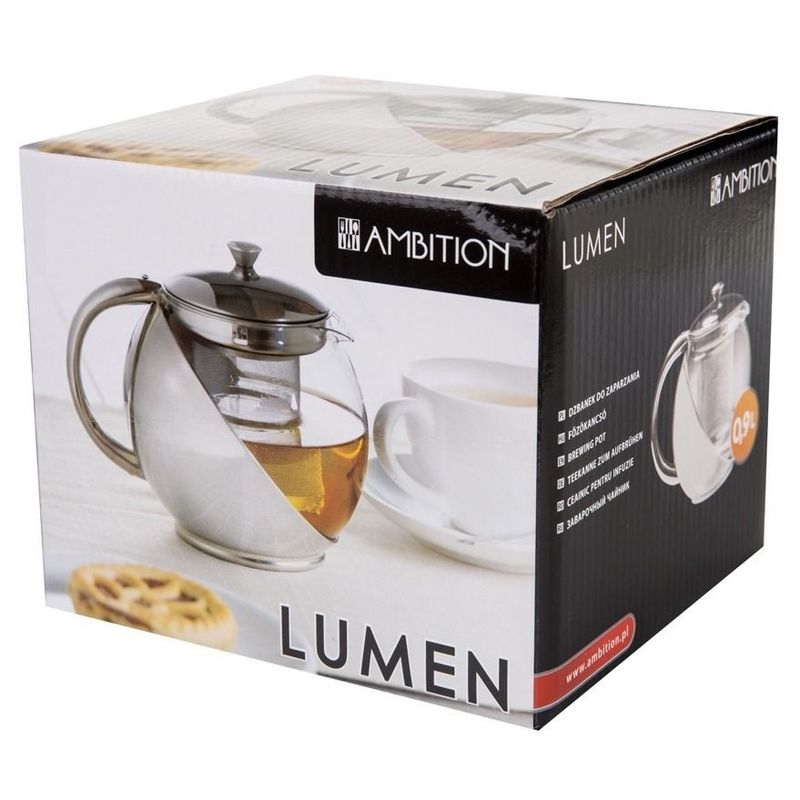 Casa si Gradina - Bucatarie si vesela - Vase pentru gatit - Ceainice si infuzoare - Ceainic sticla cu infuzor inox 1 L, AMBITION Lumen - Infinity.ro