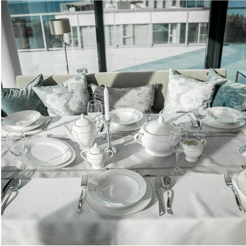 Casa si Gradina - Bucatarie si vesela - Vase pentru gatit - Ceainice si infuzoare - Ceainic portelan cu capac 1.1 L, AMBITION Aura Silver - Infinity.ro