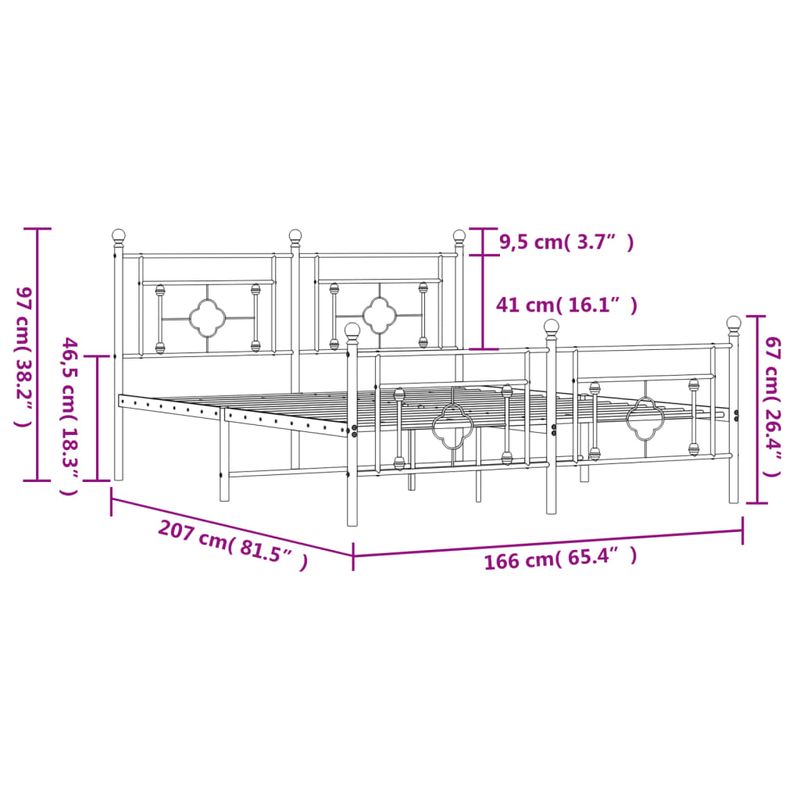 Casa si Gradina - Mobilier - Paturi si accesorii - Paturi - Cadru de pat metalic cu tablie, alb, 160x200 cm - Infinity.ro