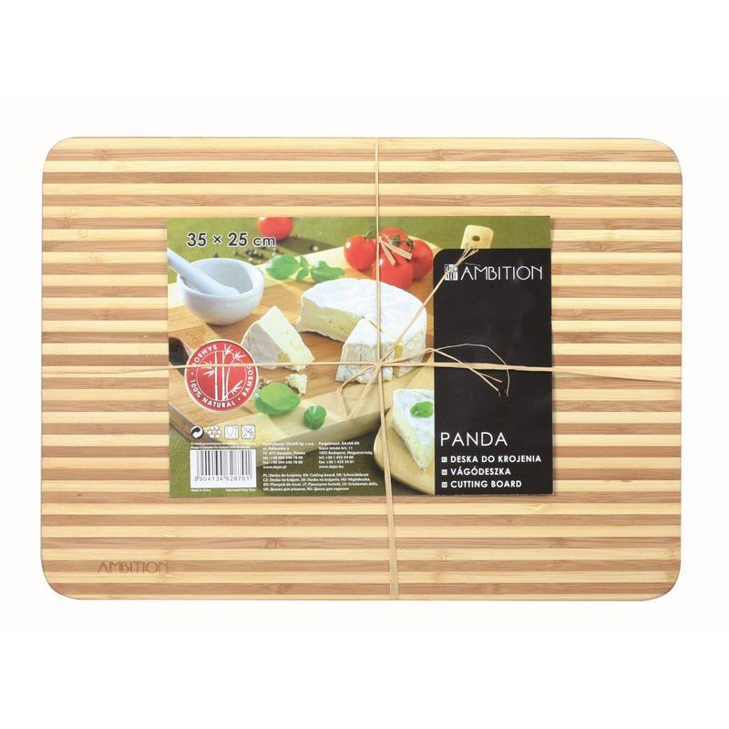 Casa si Gradina - Bucatarie si vesela - Ustensile bucatarie - Tocatoare de bucatarie - Tocator bambus 35 x 25 cm, dungi subtiri, AMBITION Panda - Infinity.ro